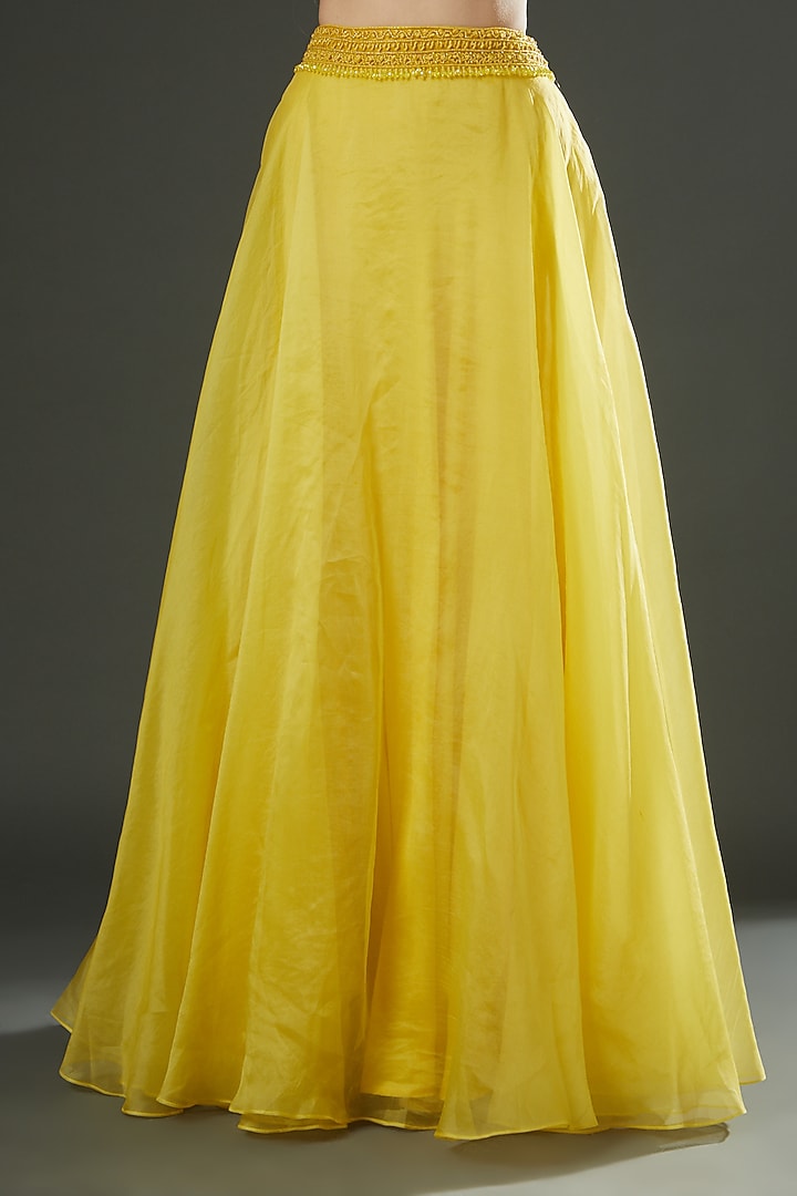 Yellow Embellished Jacket Wedding Lehenga Set by Ridhima Bhasin at Pernia's Pop Up Shop