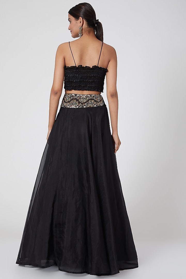 Black Embroidered Wedding Lehenga Set by Ridhima Bhasin at Pernia's Pop Up Shop