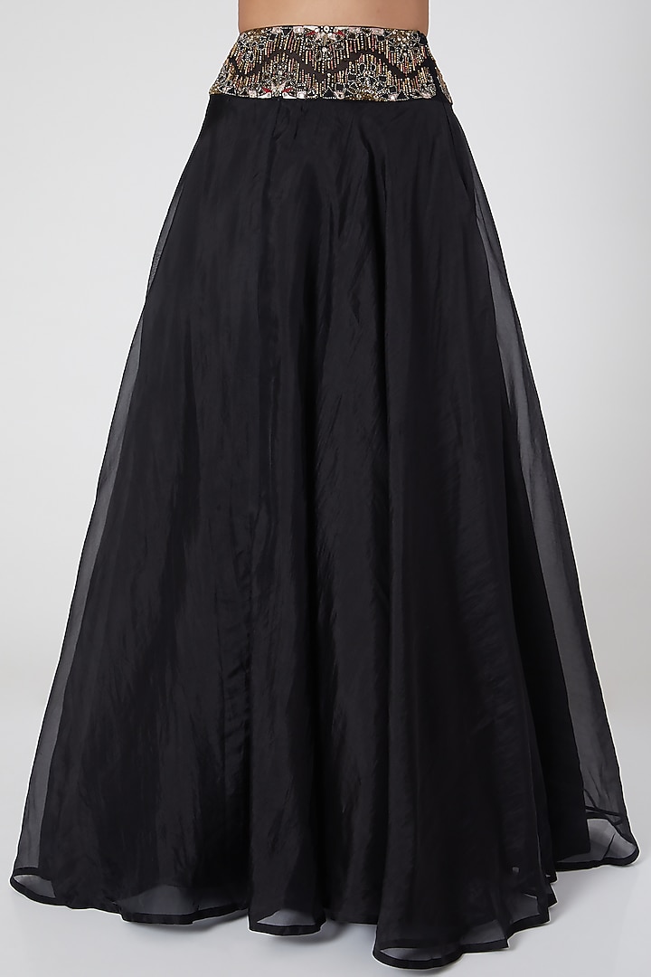 Black Embroidered Wedding Lehenga Set by Ridhima Bhasin at Pernia's Pop Up Shop