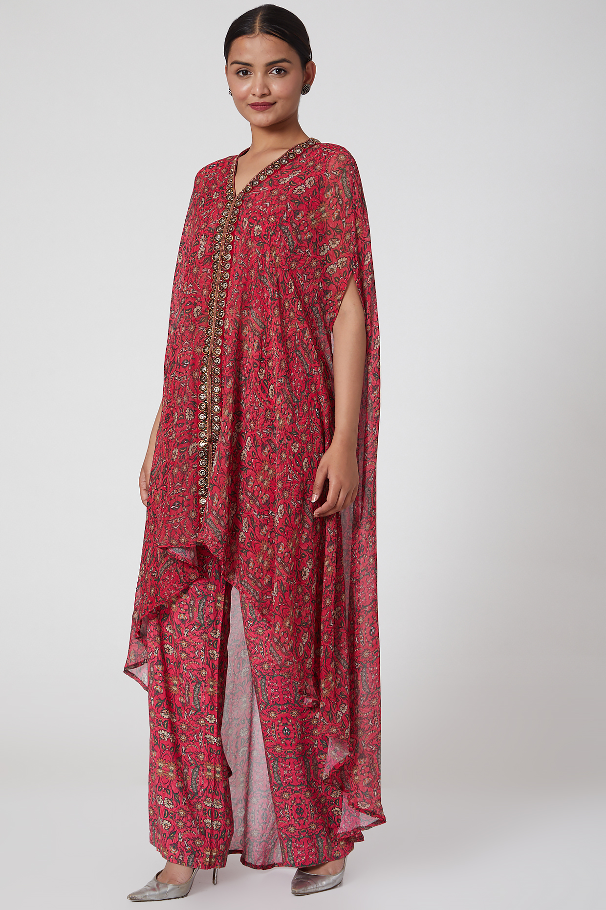 Fuchsia Embroidered Pant Set by Ridhima Bhasin at Pernia's Pop Up Shop