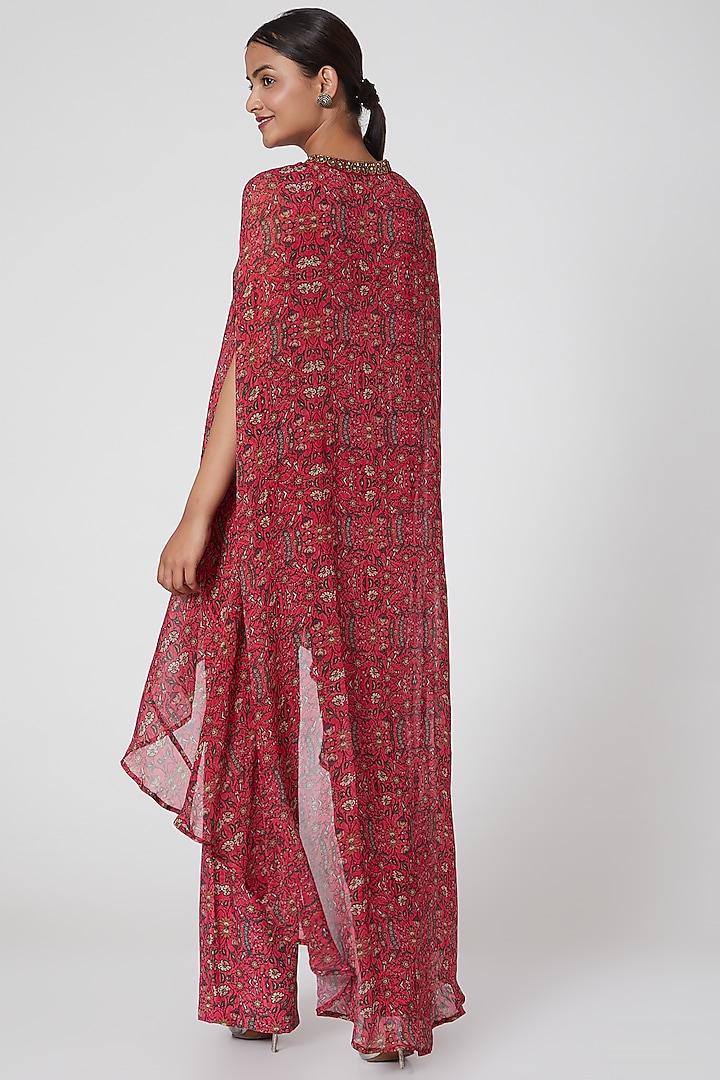 Fuchsia Embroidered Pant Set by Ridhima Bhasin at Pernia's Pop Up Shop