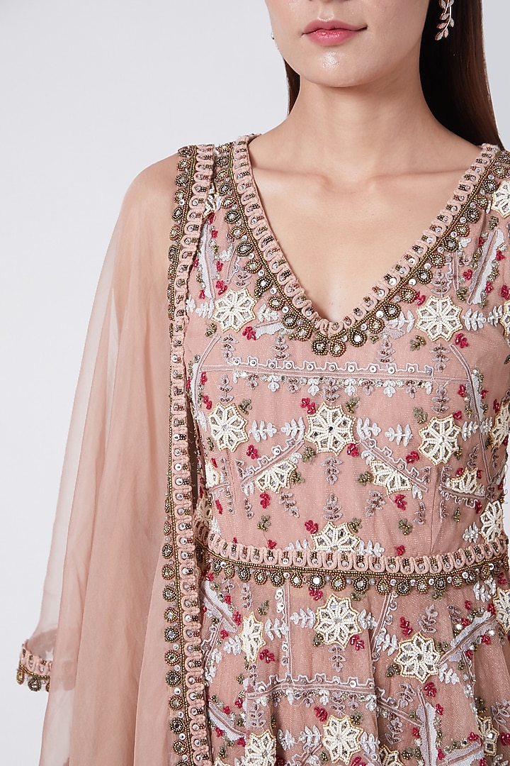 Pink Embroidered Wedding Sharara Set by Ridhima Bhasin at Pernia's Pop Up Shop