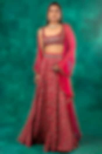 Pink Embroidered Wedding Lehenga Set by Ridhima Bhasin at Pernia's Pop Up Shop