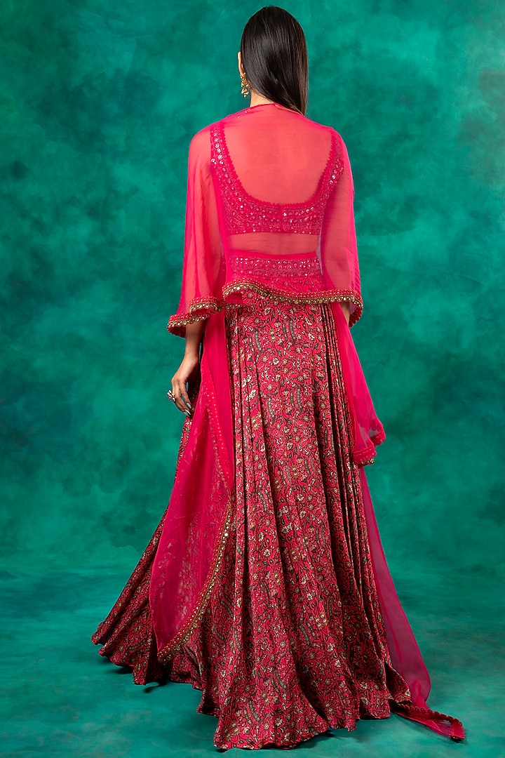 Pink Embroidered Wedding Lehenga Set by Ridhima Bhasin at Pernia's Pop Up Shop