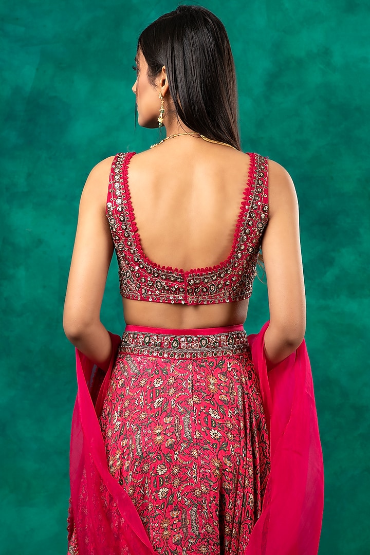Pink Embroidered Wedding Lehenga Set by Ridhima Bhasin at Pernia's Pop Up Shop