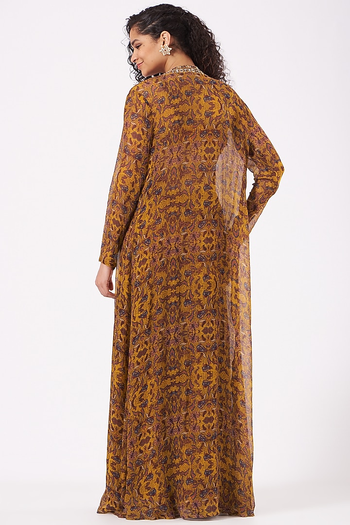 German Mustard Printed Wedding Sharara Set by Ridhima Bhasin at Pernia's Pop Up Shop