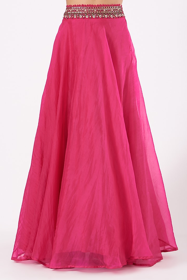 Fuchsia Embroidered Wedding Lehenga Set by Ridhima Bhasin at Pernia's Pop Up Shop