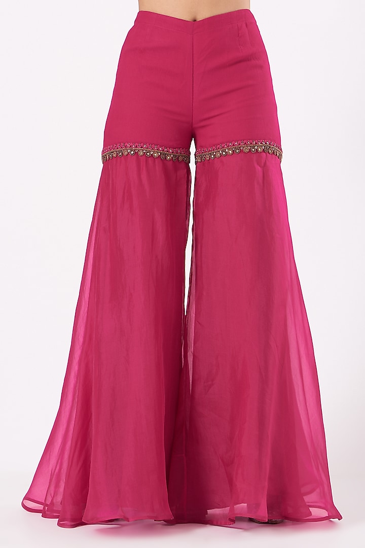 Fuchsia Embroidered Bridal Sharara Set by Ridhima Bhasin at Pernia's Pop Up Shop