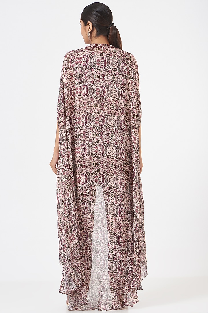 Beige Printed Kaftan Set by Ridhima Bhasin at Pernia's Pop Up Shop