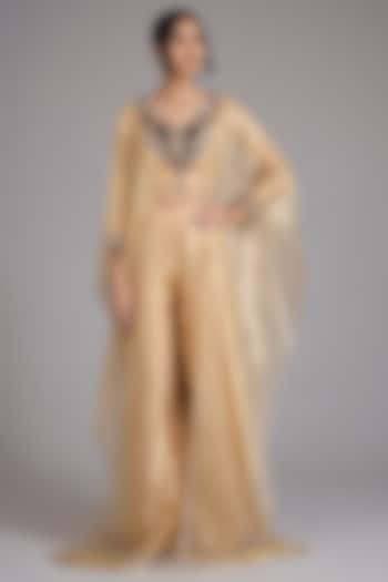 Gold Foil Tissue Embellished Kurta Set by Ridhima Bhasin at Pernia's Pop Up Shop