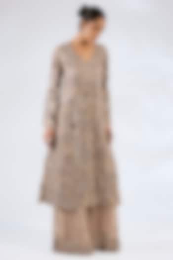 Pink Tissue Kurta Set by Ridhima Bhasin at Pernia's Pop Up Shop