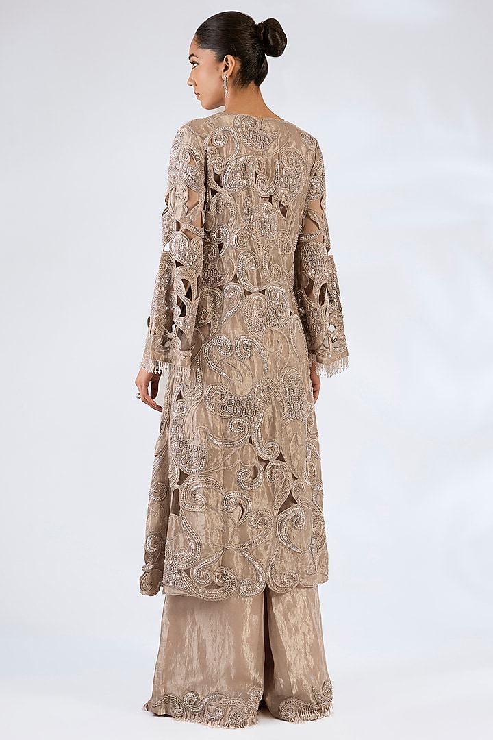 Pink Tissue Kurta Set by Ridhima Bhasin at Pernia's Pop Up Shop