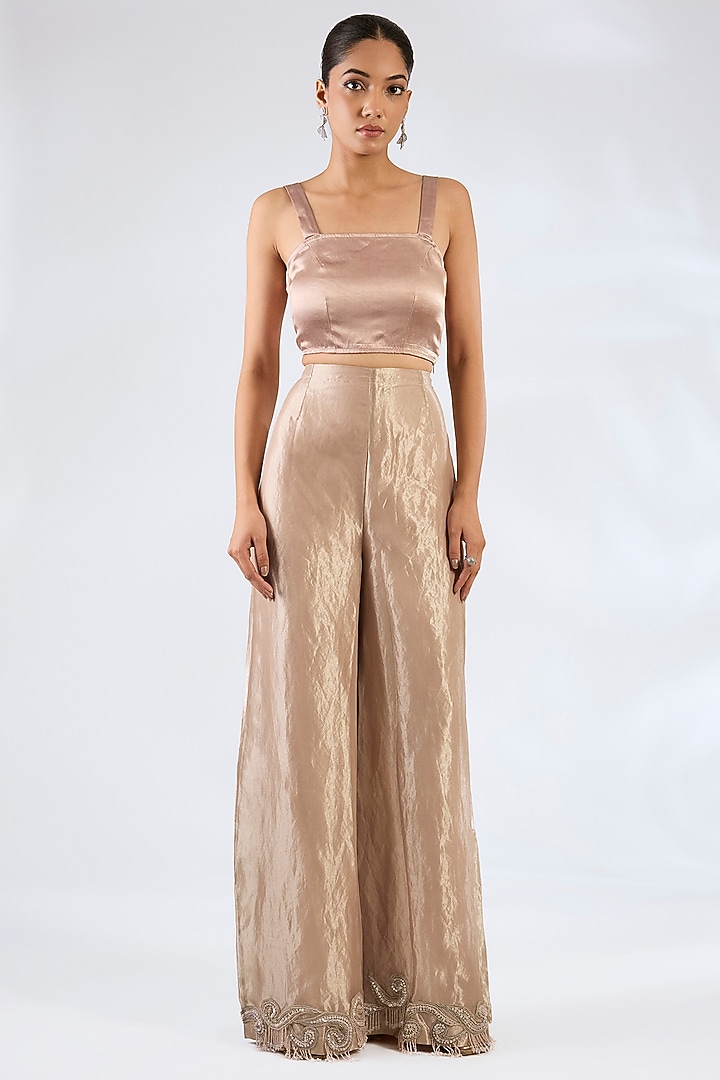 Pink Tissue Kurta Set by Ridhima Bhasin at Pernia's Pop Up Shop