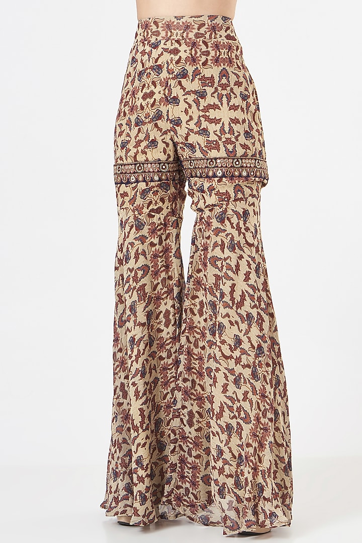 Beige Printed Wedding Sharara Set by Ridhima Bhasin at Pernia's Pop Up Shop