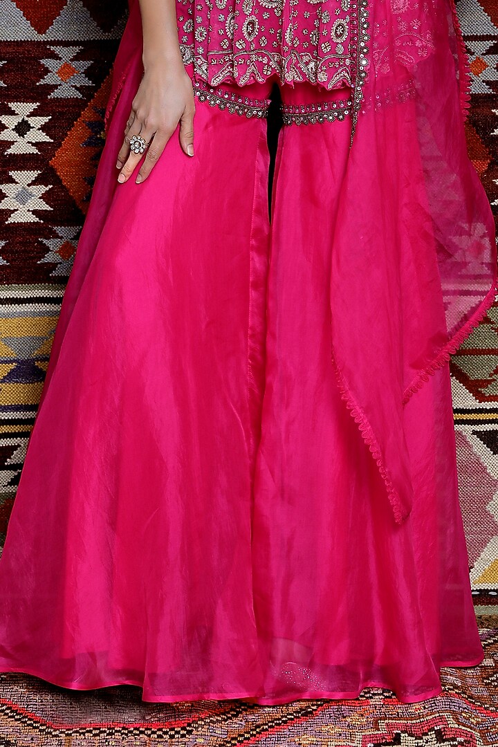 Fuchsia Tulle Bridal Sharara Set by Ridhima Bhasin at Pernia's Pop Up Shop