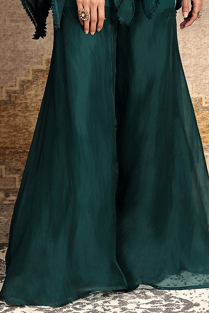 Green Organza Wedding Sharara Set by Ridhima Bhasin at Pernia's Pop Up Shop