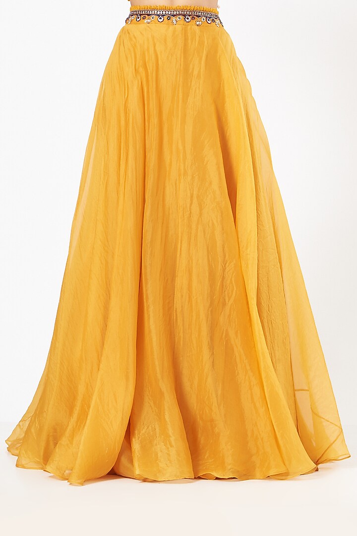 Mustard Embroidered Wedding Lehenga Set by Ridhima Bhasin at Pernia's Pop Up Shop