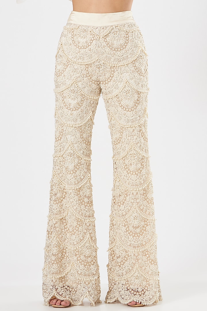 Ivory Organza Pant Set by Ridhima Bhasin at Pernia's Pop Up Shop
