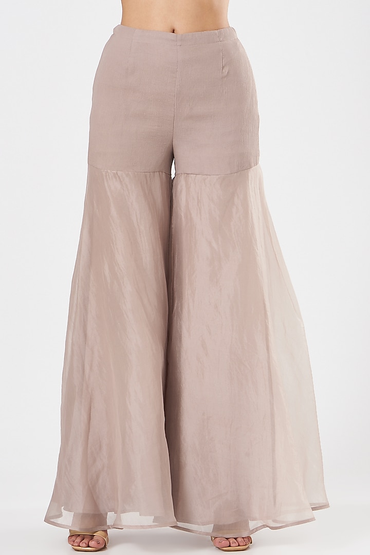 Blush Pink Wedding Sharara Set In Organza by Ridhima Bhasin at Pernia's Pop Up Shop