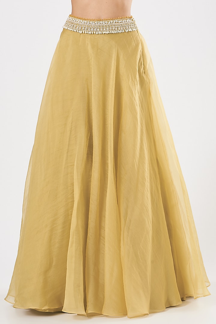 Mustard Wedding Lehenga Set With Embroidery by Ridhima Bhasin at Pernia's Pop Up Shop