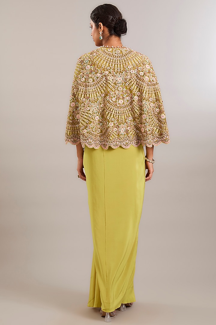 Citric Lemon Crepe Skirt Set by Ridhima Bhasin at Pernia's Pop Up Shop
