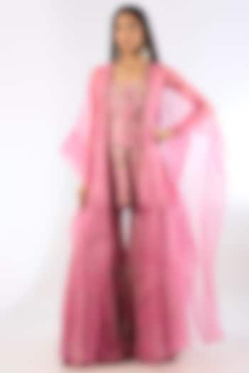 Pink Chanderi Wedding Sharara Set by Ridhima Bhasin at Pernia's Pop Up Shop