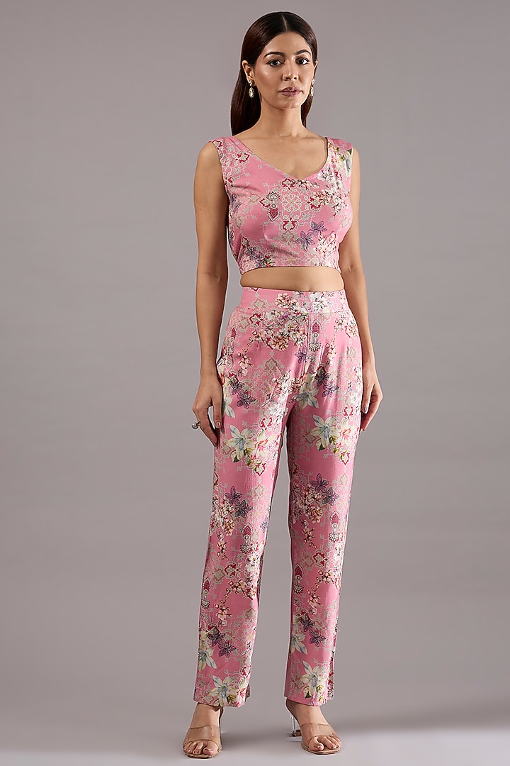 Pink Georgette Kurta Set by Ridhima Bhasin at Pernia's Pop Up Shop