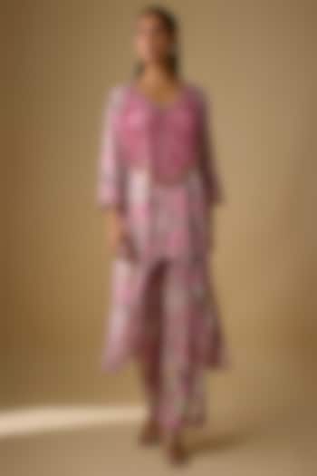 Pink Rayon Kurta Set by Ridhima Bhasin at Pernia's Pop Up Shop