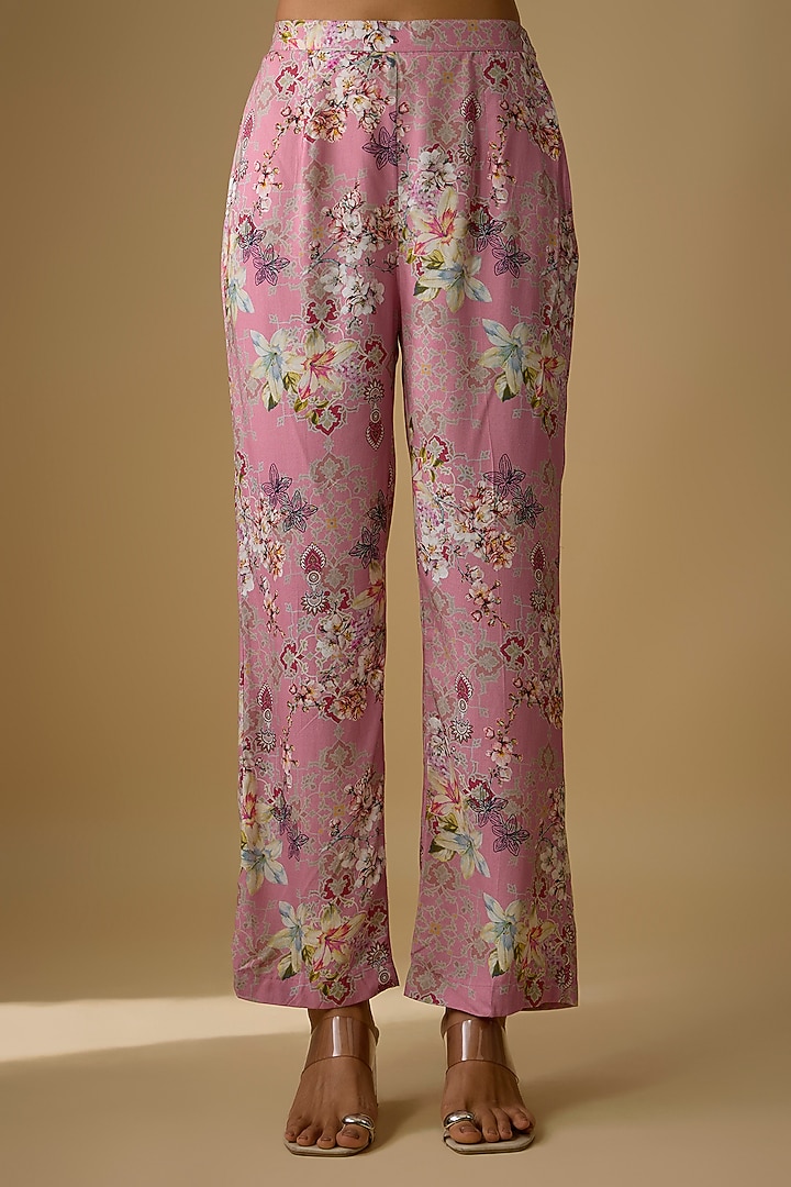 Pink Rayon Kurta Set by Ridhima Bhasin at Pernia's Pop Up Shop