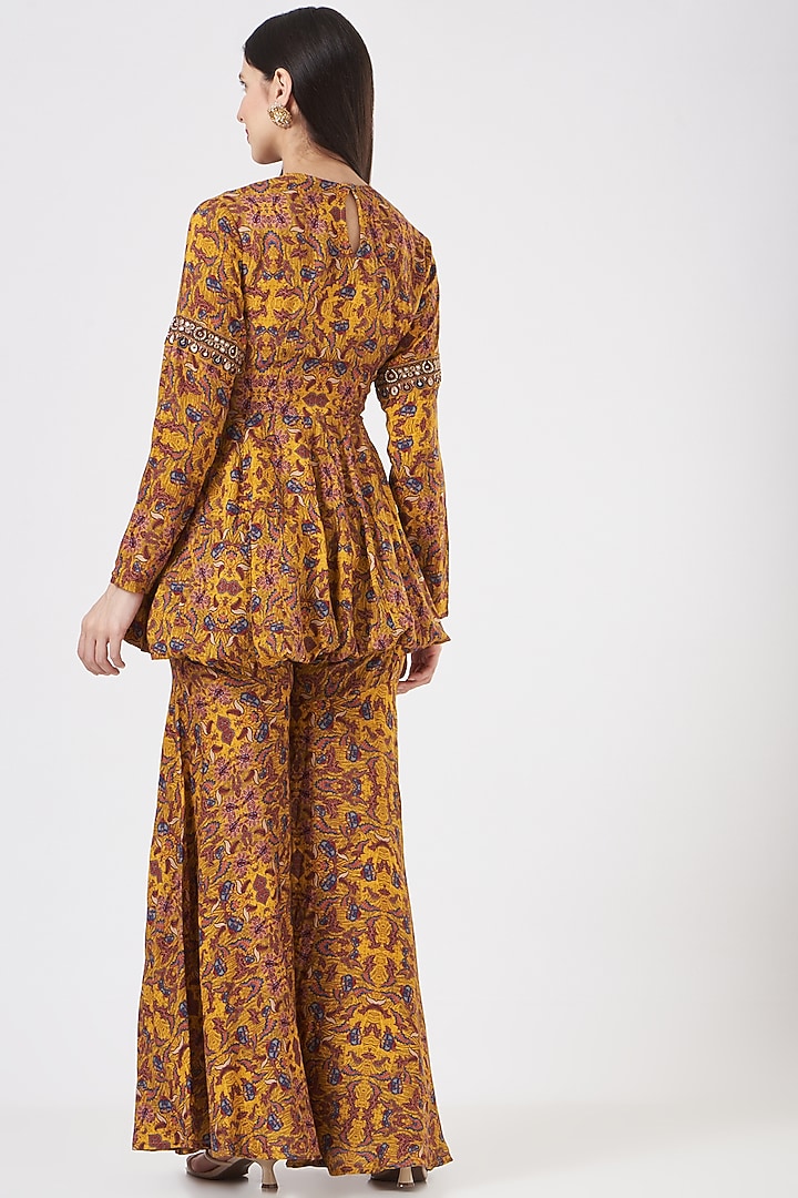 German Mustard Printed Pant Set by Ridhima Bhasin at Pernia's Pop Up Shop