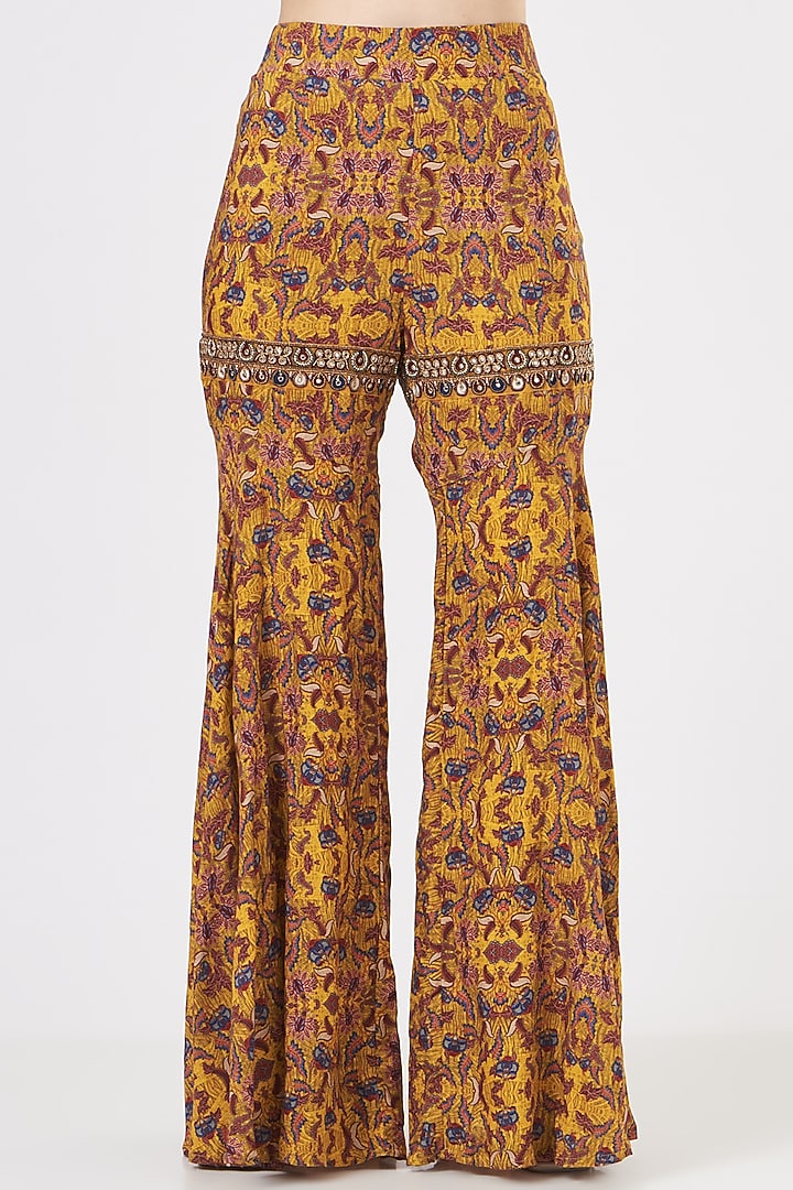 German Mustard Printed Pant Set by Ridhima Bhasin at Pernia's Pop Up Shop