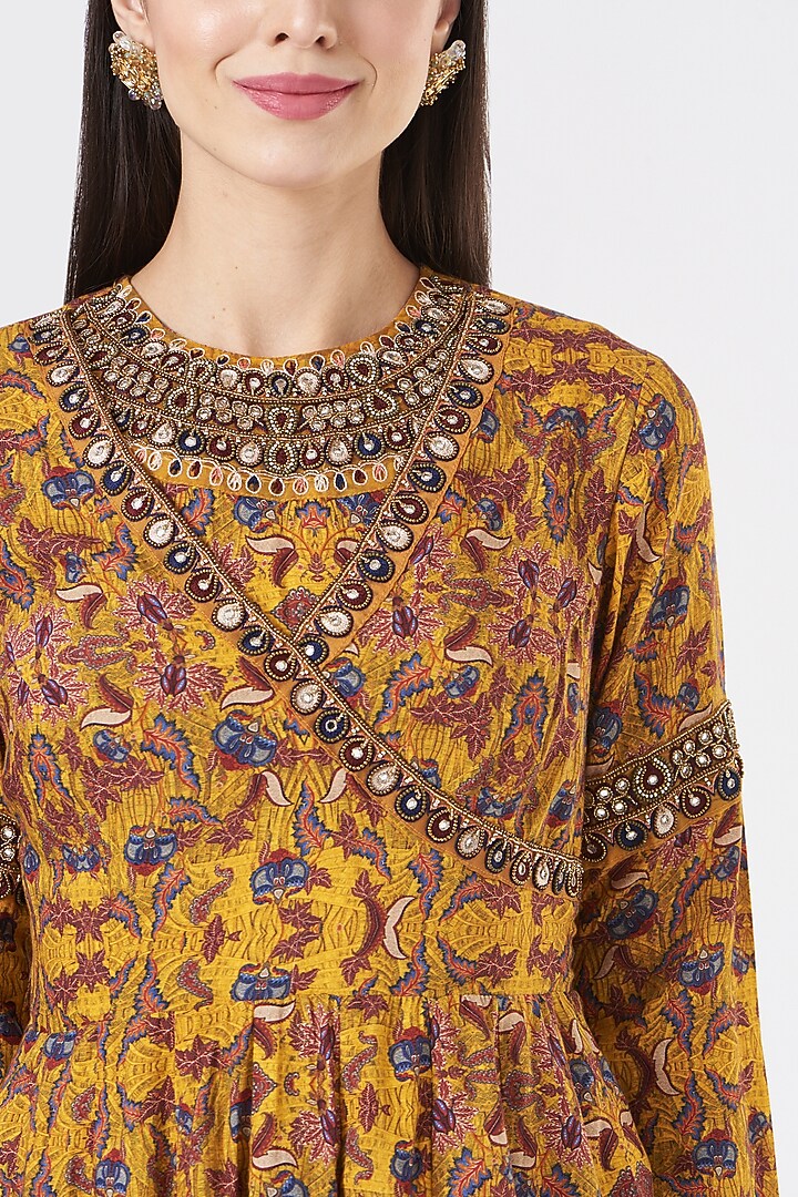 German Mustard Printed Pant Set by Ridhima Bhasin at Pernia's Pop Up Shop