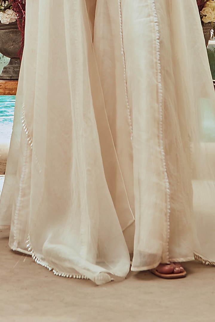 Pink Drop Pearl Embroidered Bridal Sharara Set by Ridhima Bhasin at Pernia's Pop Up Shop