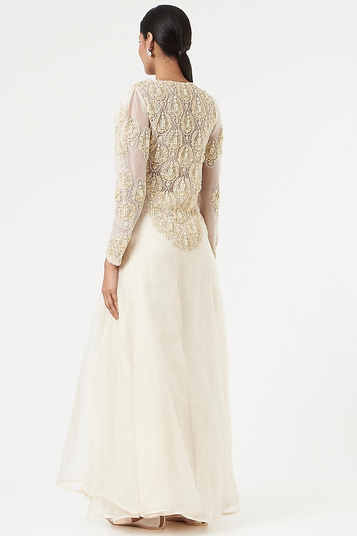 White Organza Jacket Set by Ridhima Bhasin at Pernia's Pop Up Shop
