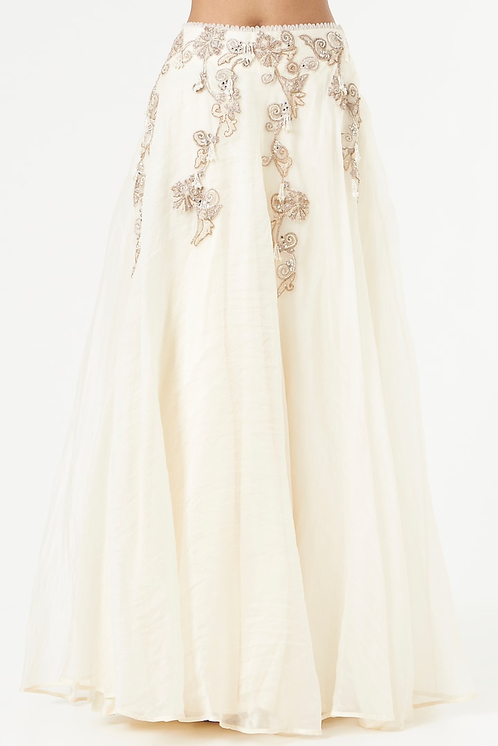 White Embroidered Wedding Lehenga Set by Ridhima Bhasin at Pernia's Pop Up Shop
