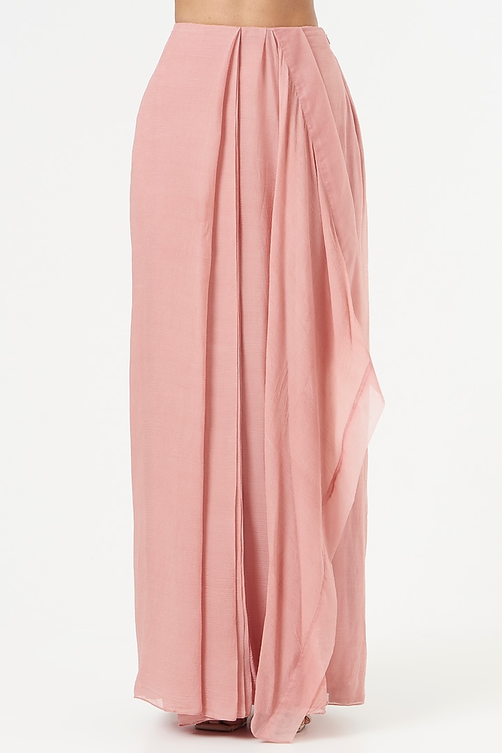 Blush Pink Chiffon Wedding Sharara Set by Ridhima Bhasin at Pernia's Pop Up Shop