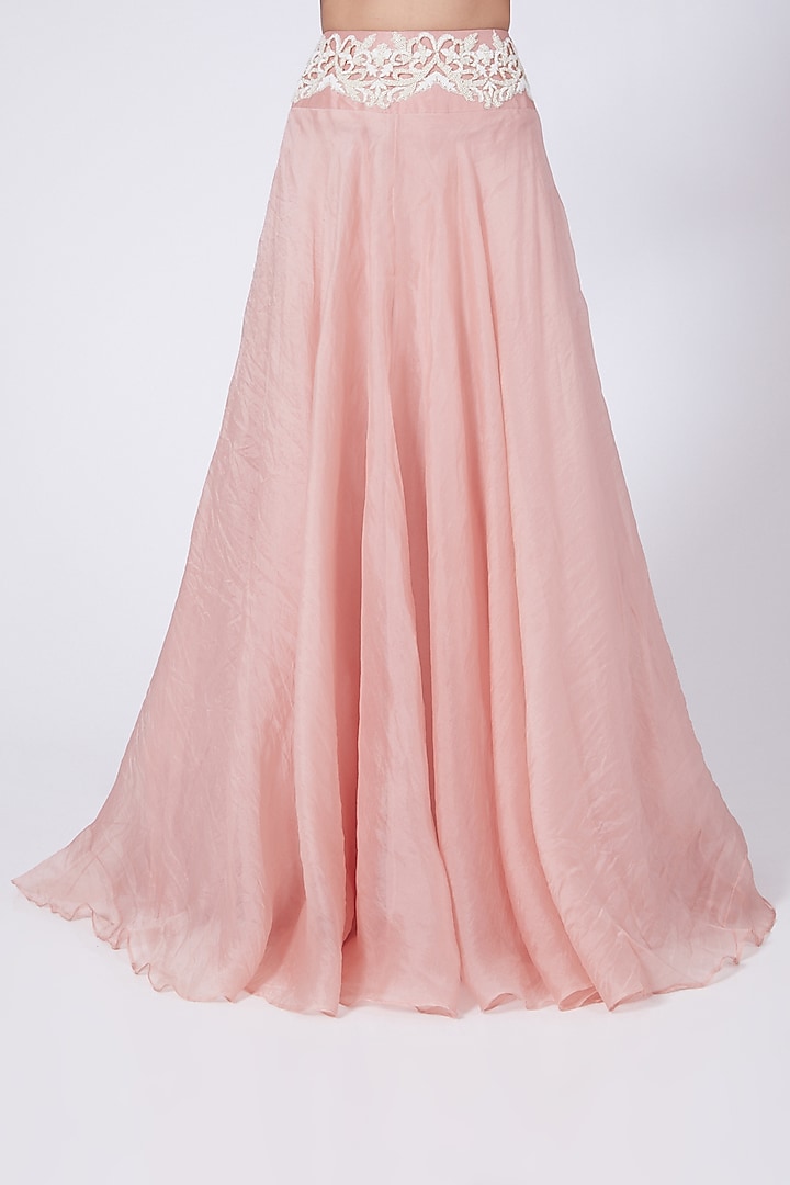 Peach Pearl Embroidered Wedding Lehenga Set by Ridhima Bhasin at Pernia's Pop Up Shop
