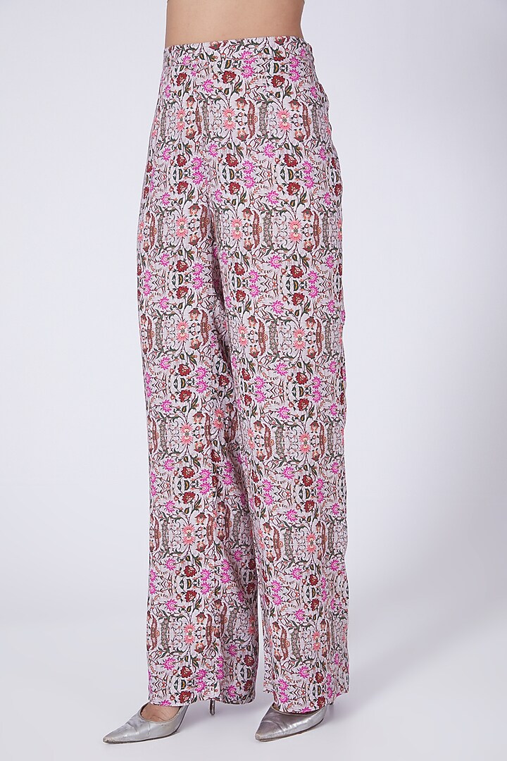 Mauve Printed High-Low Kaftan Set by Ridhima Bhasin at Pernia's Pop Up Shop