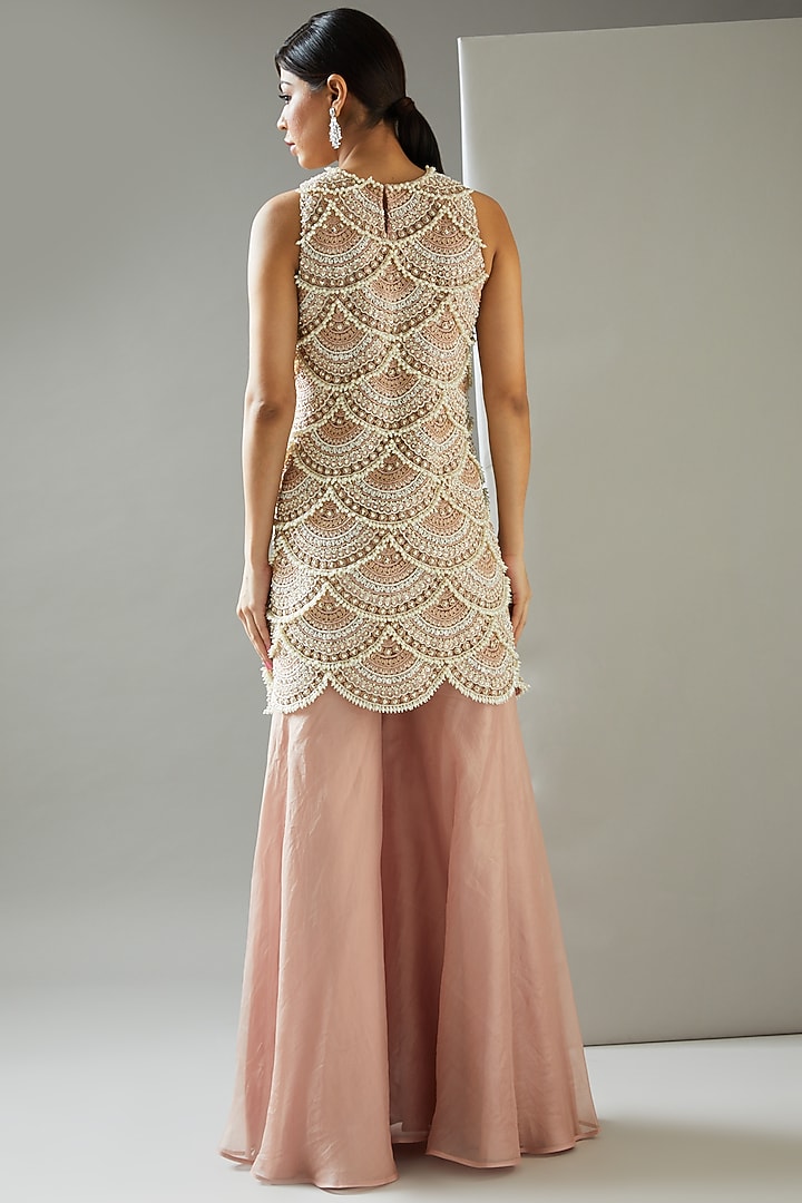Blush Pink Crepe Bridal Sharara Set by Ridhima Bhasin at Pernia's Pop Up Shop