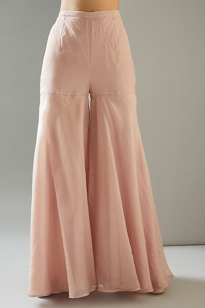 Blush Pink Crepe Bridal Sharara Set by Ridhima Bhasin at Pernia's Pop Up Shop