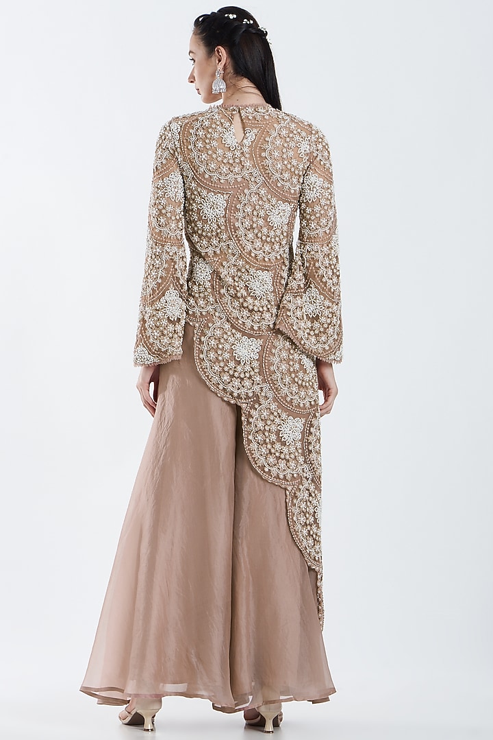 Blush Pink Embroidered Kurta Set by Ridhima Bhasin at Pernia's Pop Up Shop