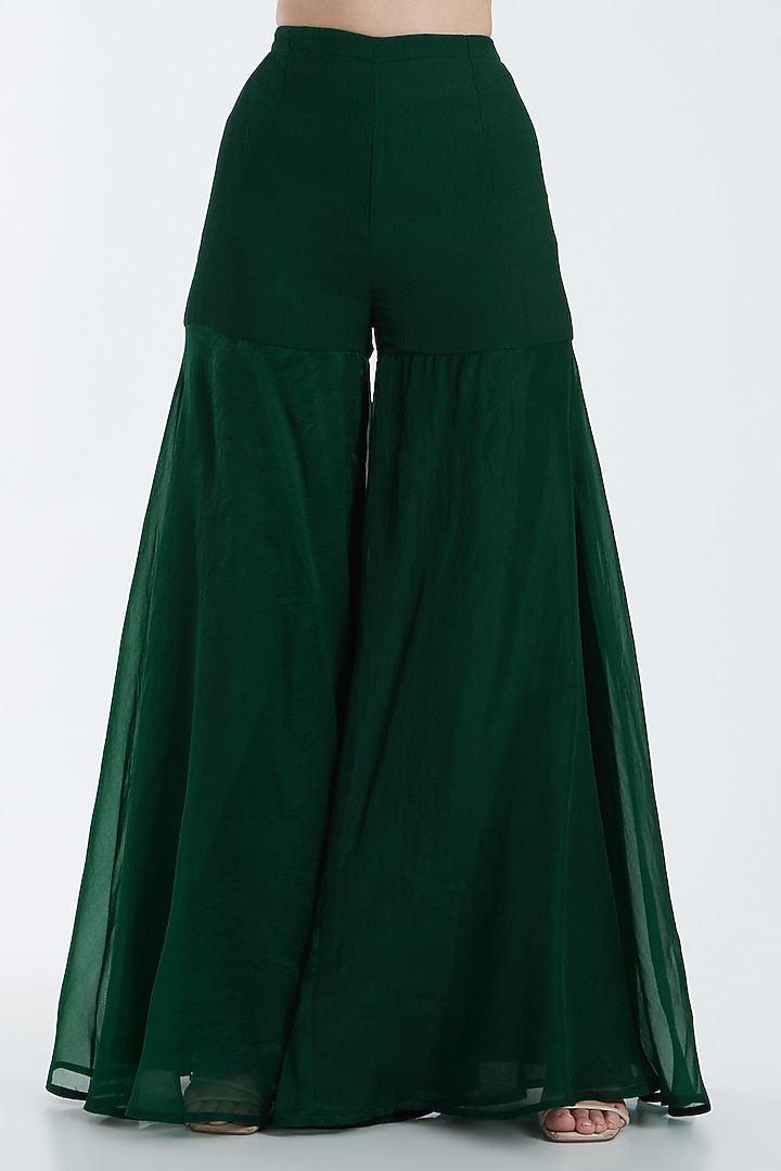 Emerald Green Embroidered Jacket Set by Ridhima Bhasin at Pernia's Pop Up Shop