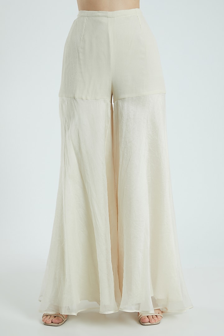Ivory Crepe Bridal Sharara Set by Ridhima Bhasin at Pernia's Pop Up Shop