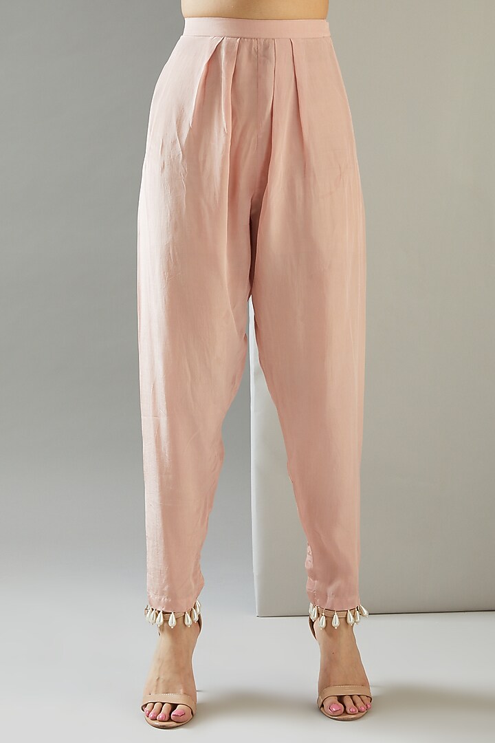 Blush Pink Embroidered Kurta Set by Ridhima Bhasin at Pernia's Pop Up Shop