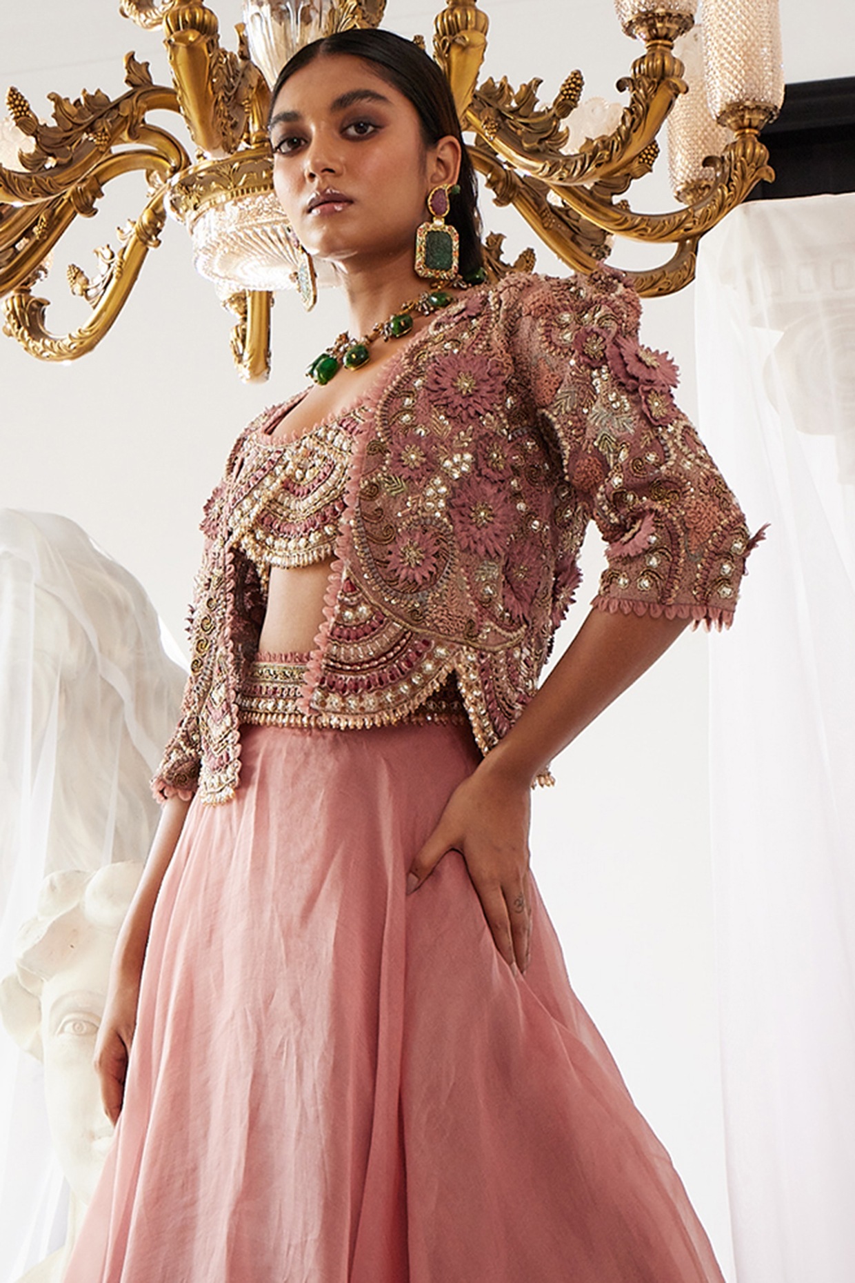 Designer Pink Color Printed Lehenga With Jacket – TheDesignerSaree