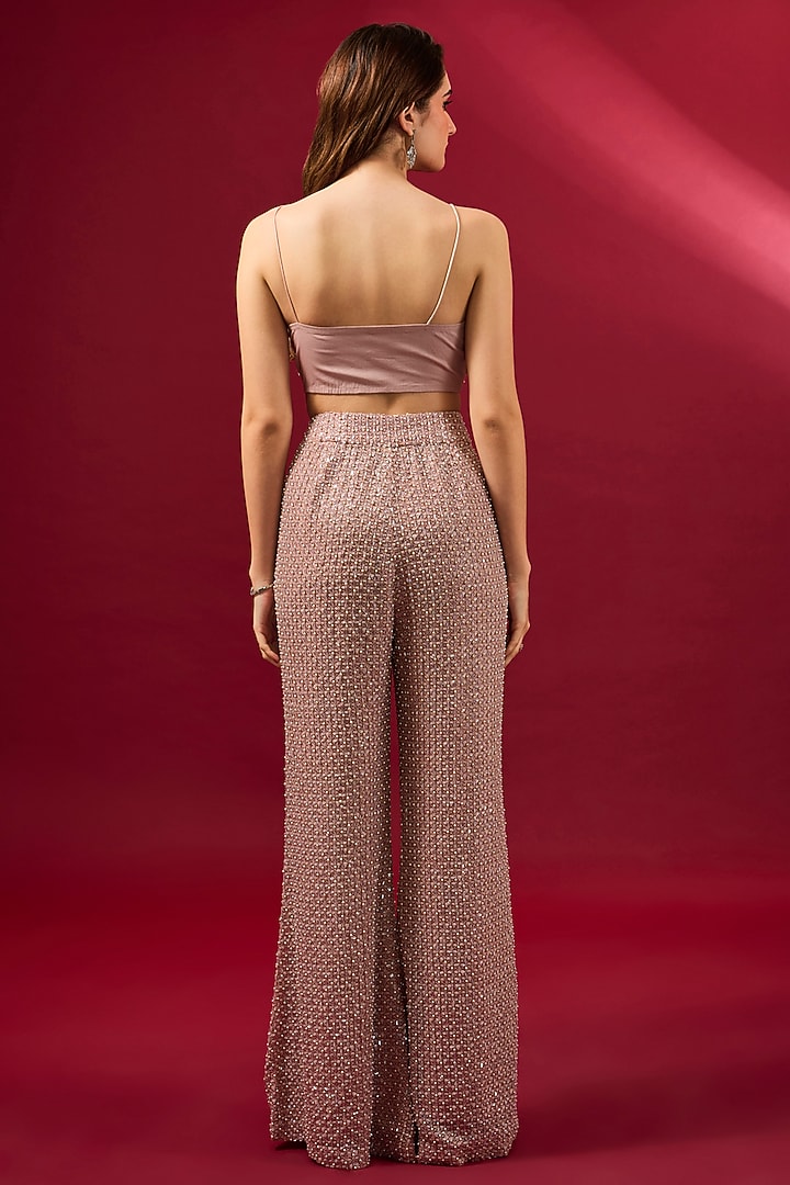 Blush Pink Organza Jacket Set by Ridhima Bhasin at Pernia's Pop Up Shop