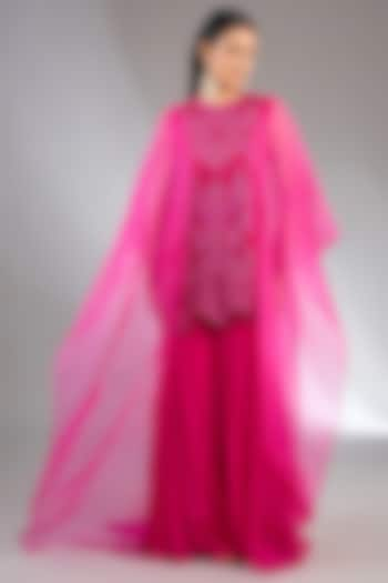 Pink Organza Sharara Set by Ridhima Bhasin at Pernia's Pop Up Shop