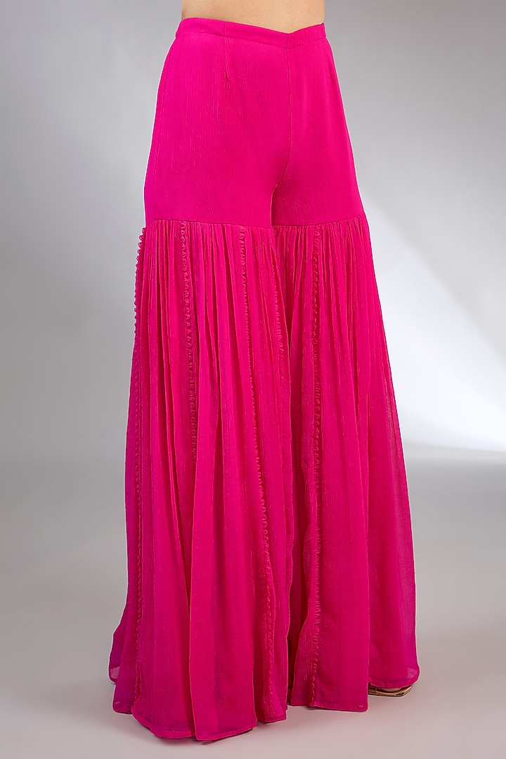 Pink Organza Bridal Sharara Set by Ridhima Bhasin at Pernia's Pop Up Shop