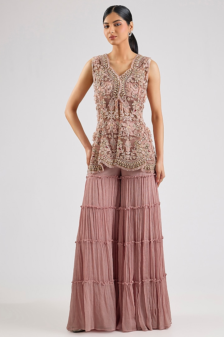 Lilac Satin Lycra Co-Ord Set by Ridhima Bhasin at Pernia's Pop Up Shop