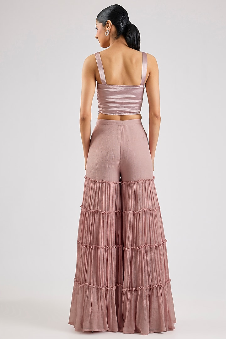 Lilac Satin Lycra Co-Ord Set by Ridhima Bhasin at Pernia's Pop Up Shop